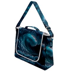 Tsunami Waves Ocean Sea Water Rough Seas 4 Box Up Messenger Bag by Ravend