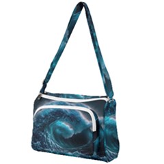 Tsunami Waves Ocean Sea Water Rough Seas 4 Front Pocket Crossbody Bag by Ravend