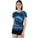 Tsunami Waves Ocean Sea Water Rough Seas 4 Back Cut Out Sport Tee View1