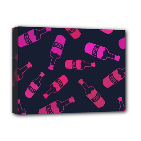 Wine Wine Bottles Background Graphic Deluxe Canvas 16  X 12  (stretched)  by Ravend