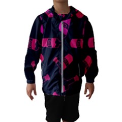 Wine Wine Bottles Background Graphic Kids  Hooded Windbreaker by Ravend