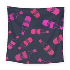 Wine Wine Bottles Background Graphic Square Tapestry (large)