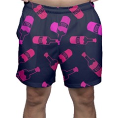 Wine Wine Bottles Background Graphic Men s Shorts