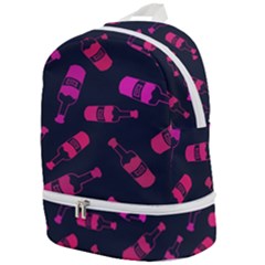 Wine Wine Bottles Background Graphic Zip Bottom Backpack by Ravend