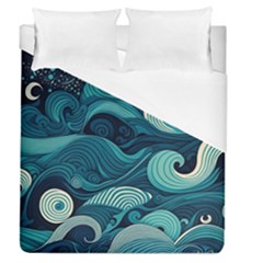 Waves Ocean Sea Abstract Whimsical Abstract Art Duvet Cover (queen Size) by Ravend