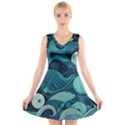 Waves Ocean Sea Abstract Whimsical Abstract Art V-Neck Sleeveless Dress View1