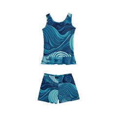 Waves Ocean Sea Abstract Whimsical Abstract Art Kids  Boyleg Swimsuit