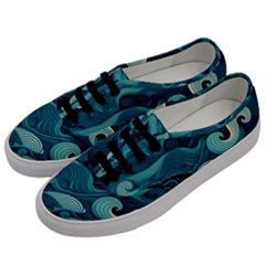 Waves Ocean Sea Abstract Whimsical Abstract Art Men s Classic Low Top Sneakers by Ravend