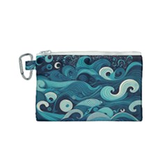 Waves Ocean Sea Abstract Whimsical Abstract Art Canvas Cosmetic Bag (small) by Ravend