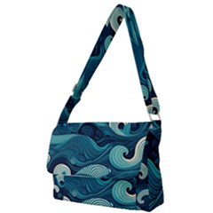 Waves Ocean Sea Abstract Whimsical Abstract Art Full Print Messenger Bag (s) by Ravend