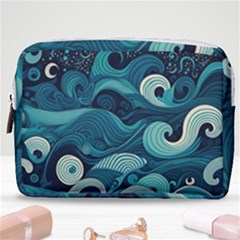 Waves Ocean Sea Abstract Whimsical Abstract Art Make Up Pouch (medium) by Ravend