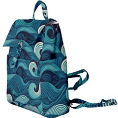 Waves Ocean Sea Abstract Whimsical Abstract Art Buckle Everyday Backpack by Ravend