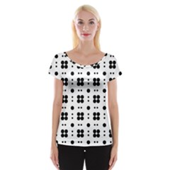 Polka Dot  Svg Cap Sleeve Top by 8989