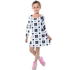 Polka Dot  Svg Kids  Long Sleeve Velvet Dress by 8989