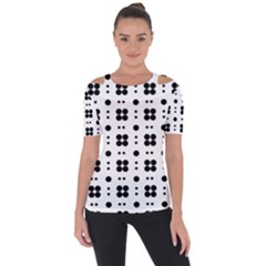 Polka Dot  Svg Shoulder Cut Out Short Sleeve Top by 8989