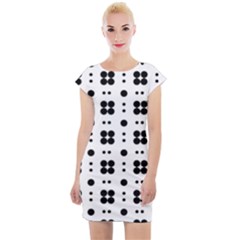 Polka Dot  Svg Cap Sleeve Bodycon Dress by 8989