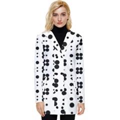 Polka Dot  Svg Button Up Hooded Coat  by 8989