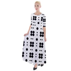 Polka Dot  Svg Half Sleeves Maxi Dress