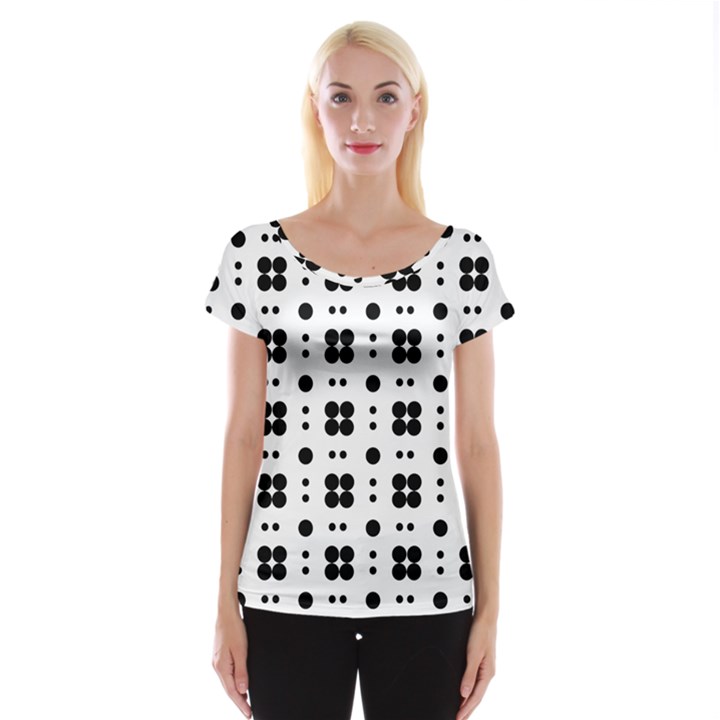 Polka Dot  Svg Cap Sleeve Top