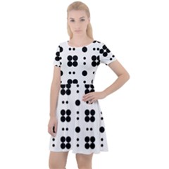 Polka Dot  Svg Cap Sleeve Velour Dress  by 8989