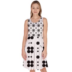 Polka Dot  Svg Knee Length Skater Dress With Pockets by 8989