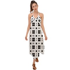 Polka Dot  Svg Halter Tie Back Dress  by 8989