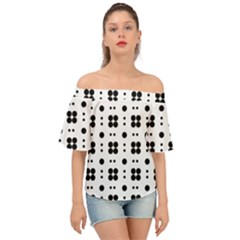 Polka Dot  Svg Off Shoulder Short Sleeve Top by 8989