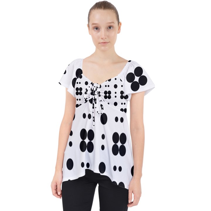 Polka Dot  Svg Lace Front Dolly Top