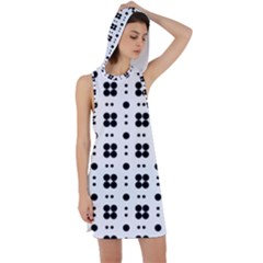 Polka Dot  Svg Racer Back Hoodie Dress by 8989