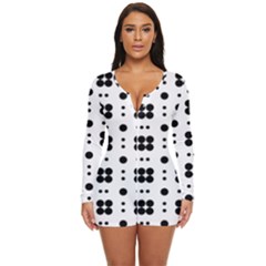 Polka Dot  Svg Long Sleeve Boyleg Swimsuit by 8989