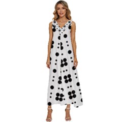 Polka Dot  Svg V-neck Sleeveless Loose Fit Overalls by 8989