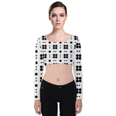 Polka Dot  Svg Velvet Long Sleeve Crop Top by 8989