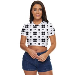 Polka Dot  Svg Side Button Cropped Tee by 8989