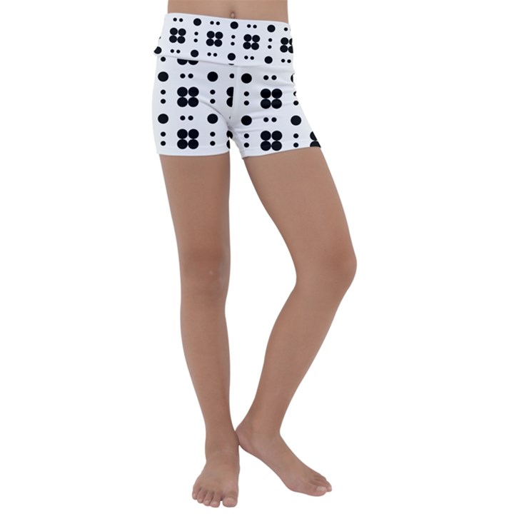 Polka Dot  Svg Kids  Lightweight Velour Yoga Shorts