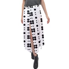 Polka Dot  Svg Velour Split Maxi Skirt by 8989