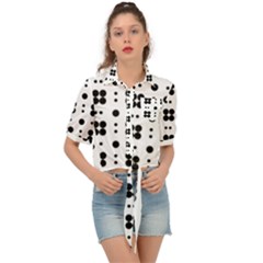 Polka Dot  Svg Tie Front Shirt  by 8989