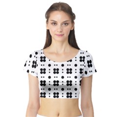 Polka Dot  Svg Short Sleeve Crop Top by 8989