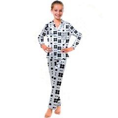 Polka Dot  Svg Kid s Satin Long Sleeve Pajamas Set by 8989