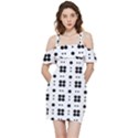 Polka Dot  Svg Shoulder Frill Bodycon Summer Dress View3