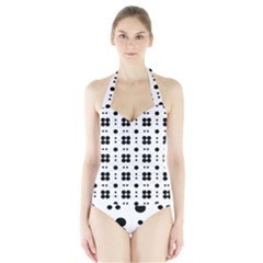 Polka Dot  Svg Halter Swimsuit by 8989