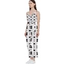 Polka Dot  Svg V-Neck Spaghetti Strap Tie Front Jumpsuit View2