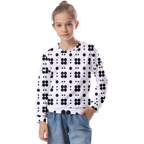 Polka Dot  Svg Kids  Long Sleeve Tee With Frill  by 8989