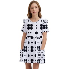 Polka Dot  Svg Kids  Frilly Sleeves Pocket Dress by 8989