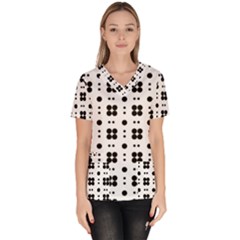 Polka Dot  Svg Women s V-neck Scrub Top by 8989