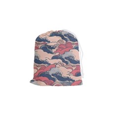 Waves Ocean Sea Water Pattern Rough Seas Drawstring Pouch (small) by Ravend