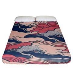 Waves Ocean Sea Water Pattern Rough Seas Fitted Sheet (king Size) by Ravend