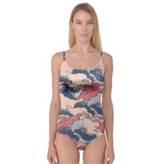 Waves Ocean Sea Water Pattern Rough Seas Camisole Leotard  by Ravend