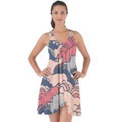 Waves Ocean Sea Water Pattern Rough Seas Show Some Back Chiffon Dress by Ravend