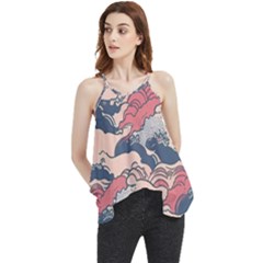 Waves Ocean Sea Water Pattern Rough Seas Flowy Camisole Tank Top by Ravend