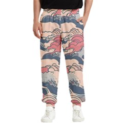 Waves Ocean Sea Water Pattern Rough Seas Men s Elastic Waist Pants by Ravend